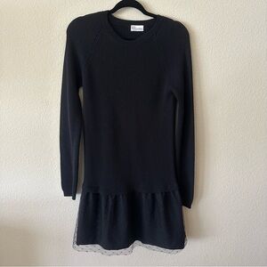 RED Valentino Black Ribbed Knit Sweater/Dress size Medium